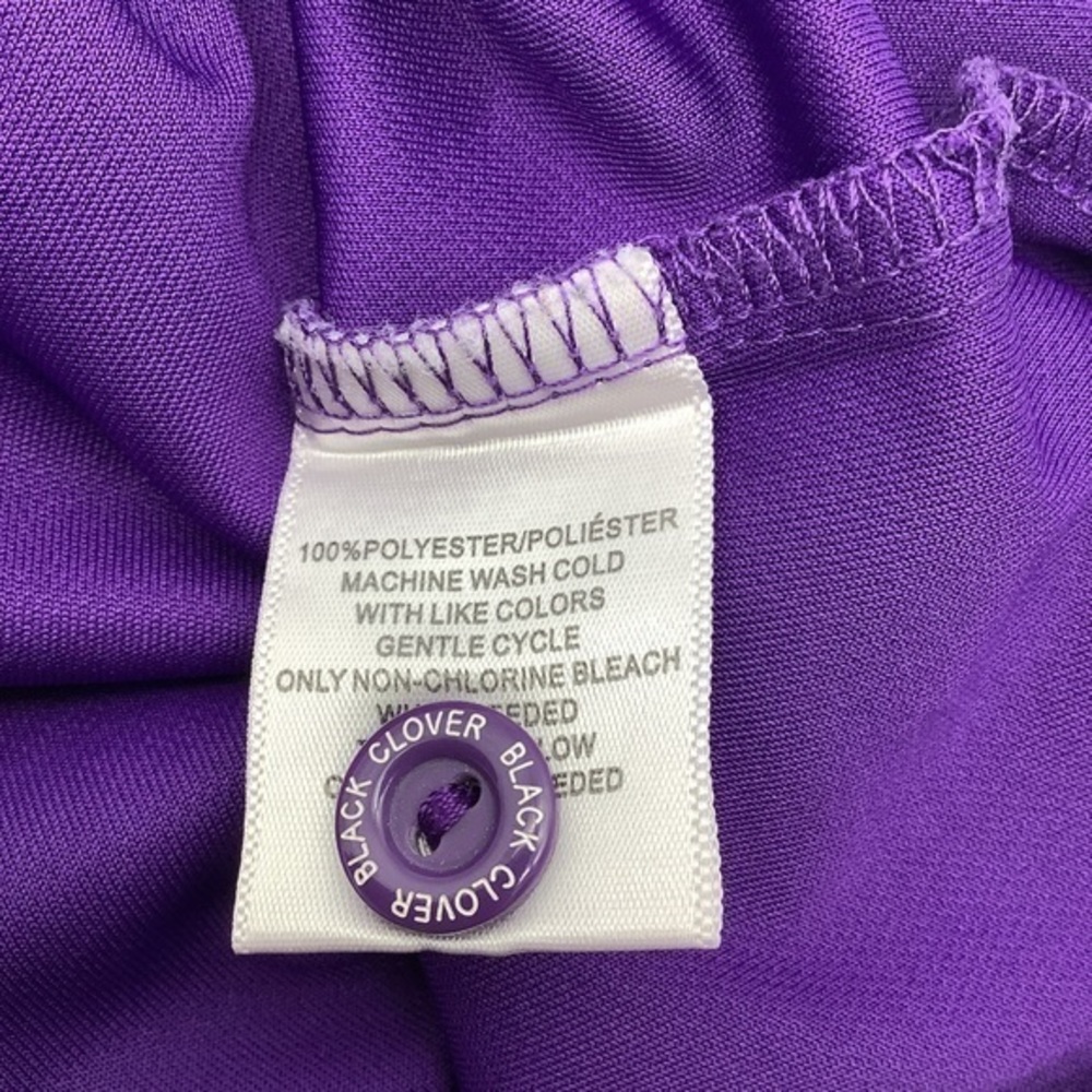 Black Clover Live Lucky Mens Short Sleeve Golf Polo Shirt Purple Size Medium. - Picture 5 of 5